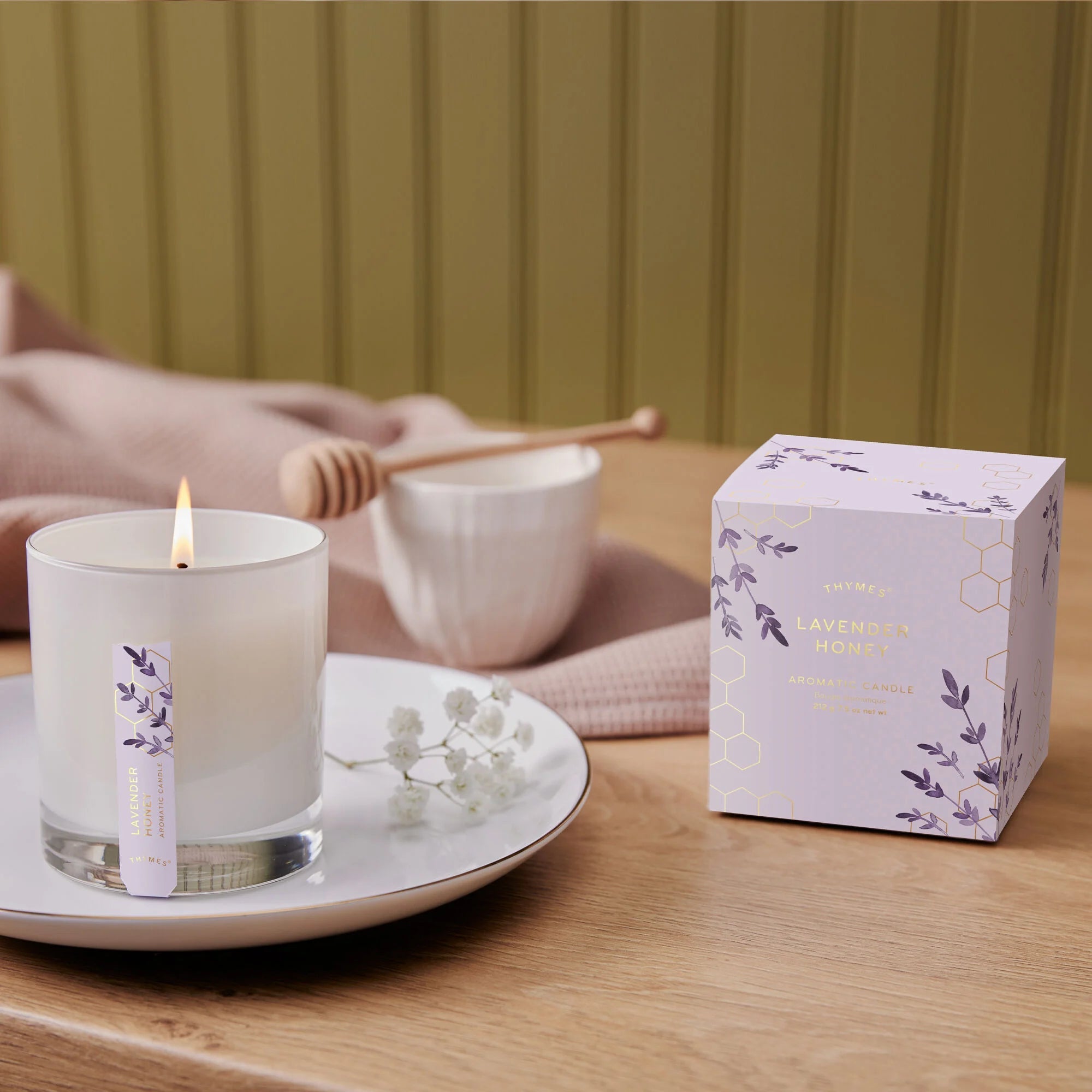 Lavender Honey Scented Soy Wax Candle - Hand Poured, Natural Aromatherapy for Relaxation & Stress Relief - Perfect for Home, Spa, Yoga & Meditation