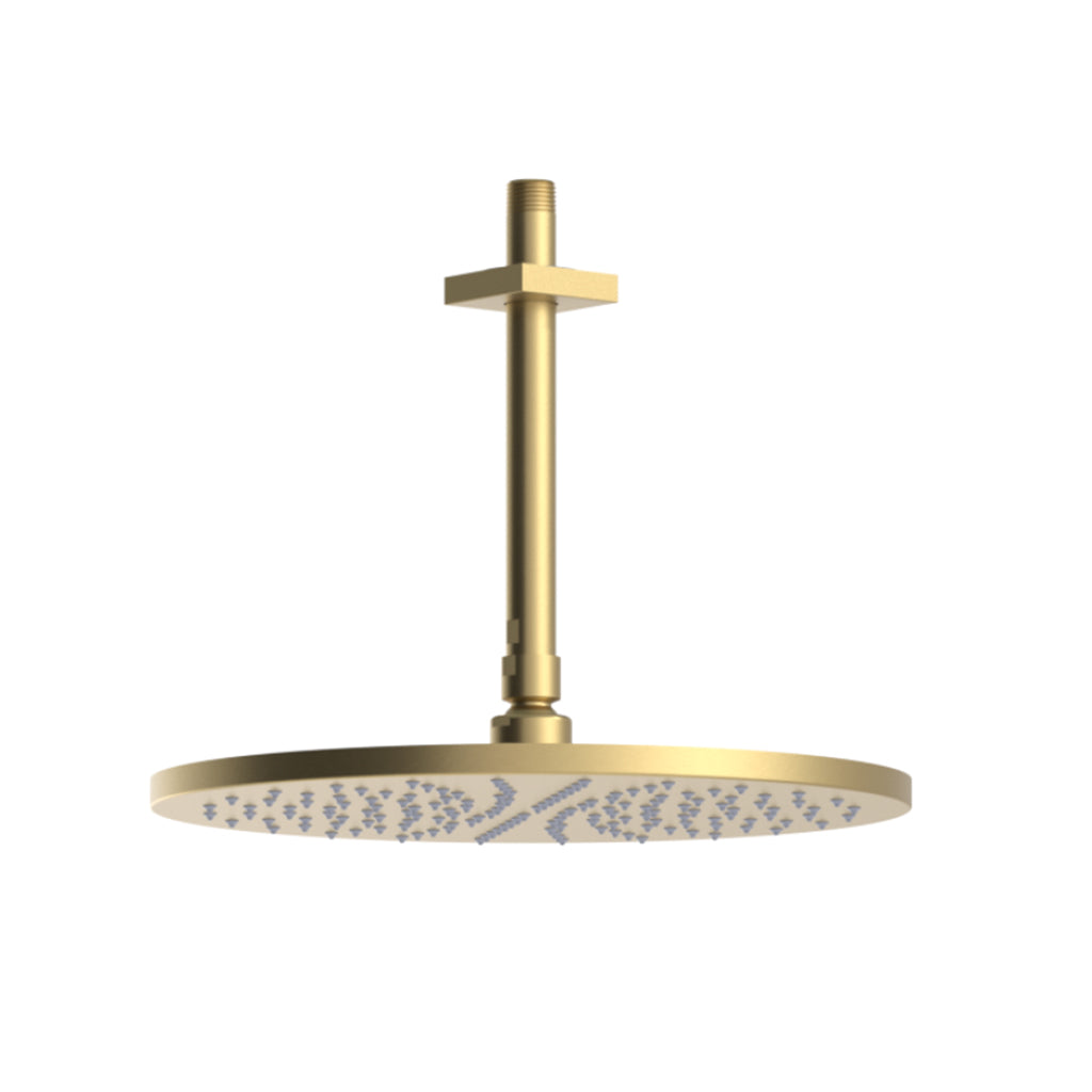 Lasalle Complete Shower Head - Ceiling Mount 12 Inch Brass/Satin Brass - Luxury Rainfall Shower System for Spa-Like Bathroom Experience