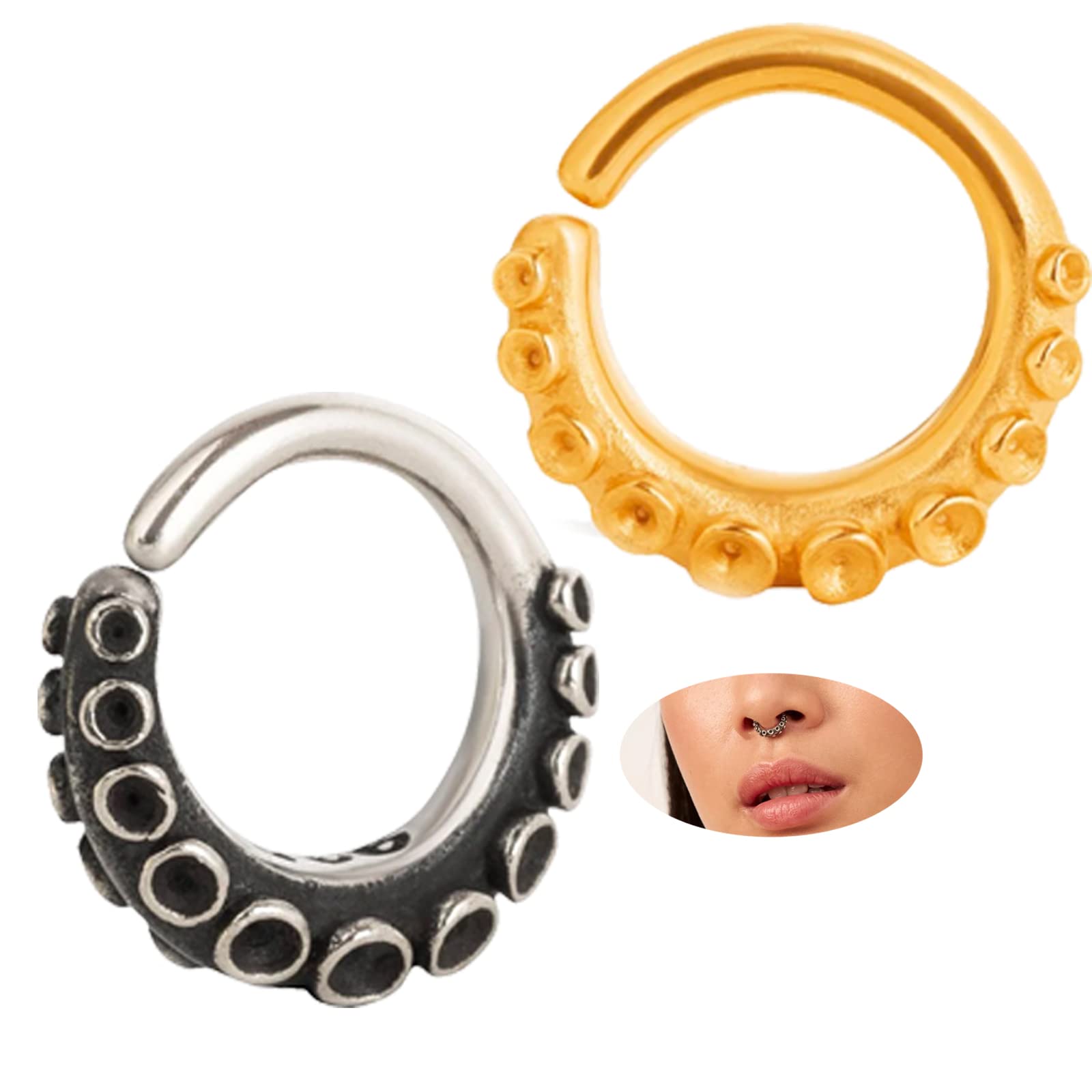 Boho Hoop Nose Ring with Tassel Chain Link - Body Jewelry for Women & Girls - Perfect for Piercing, Parties & Festival Fashion Accessories
