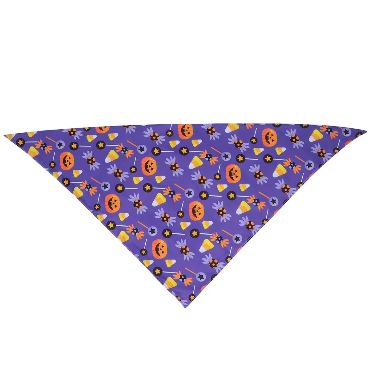 Balacoo Halloween Pet Bandana - Reversible Pumpkin Design Triangle Scarf for Dogs & Cats (Purple) | Cute Pet Costume Accessory for Halloween Parties & Photo Shoots