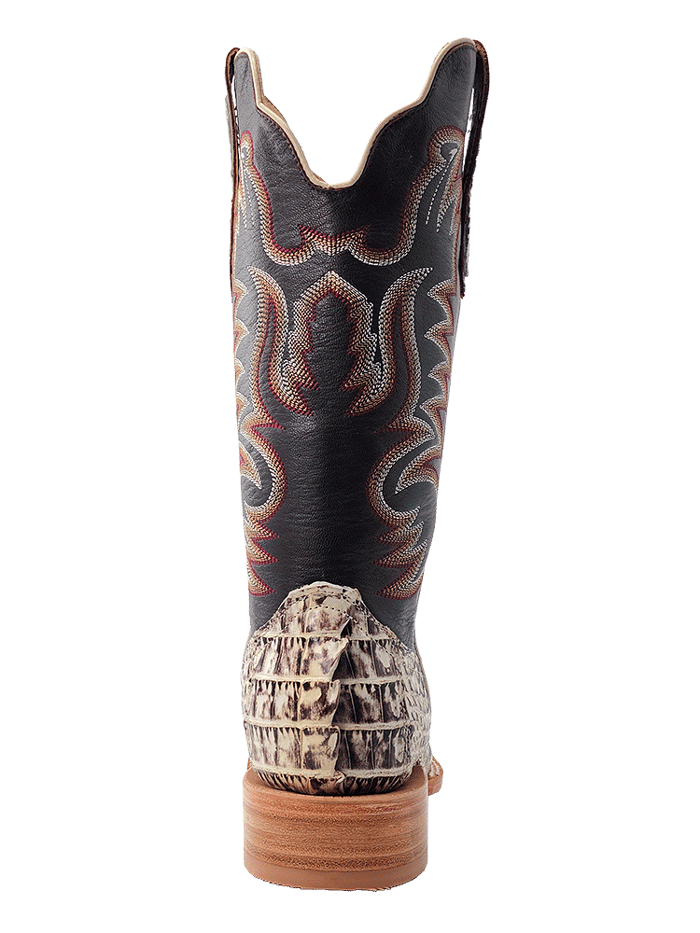 R.Watson RW3013 Men's Western Boots - Genuine Hornback Caiman Tail & Orix Leather in Chocolate Brown - Perfect for Rodeo, Country Dancing & Outdoor Adventures
