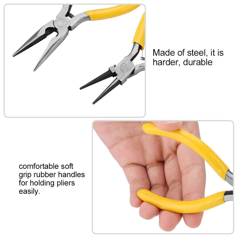 Professional 5-Piece Jewelry Pliers Set - Round Nose, Bent Nose, Needle Nose & Flat Nose Pliers for Jewelry Making, Beading & Repair | Perfect for DIY Crafts, Wire Wrapping & Jewelry Design Projects