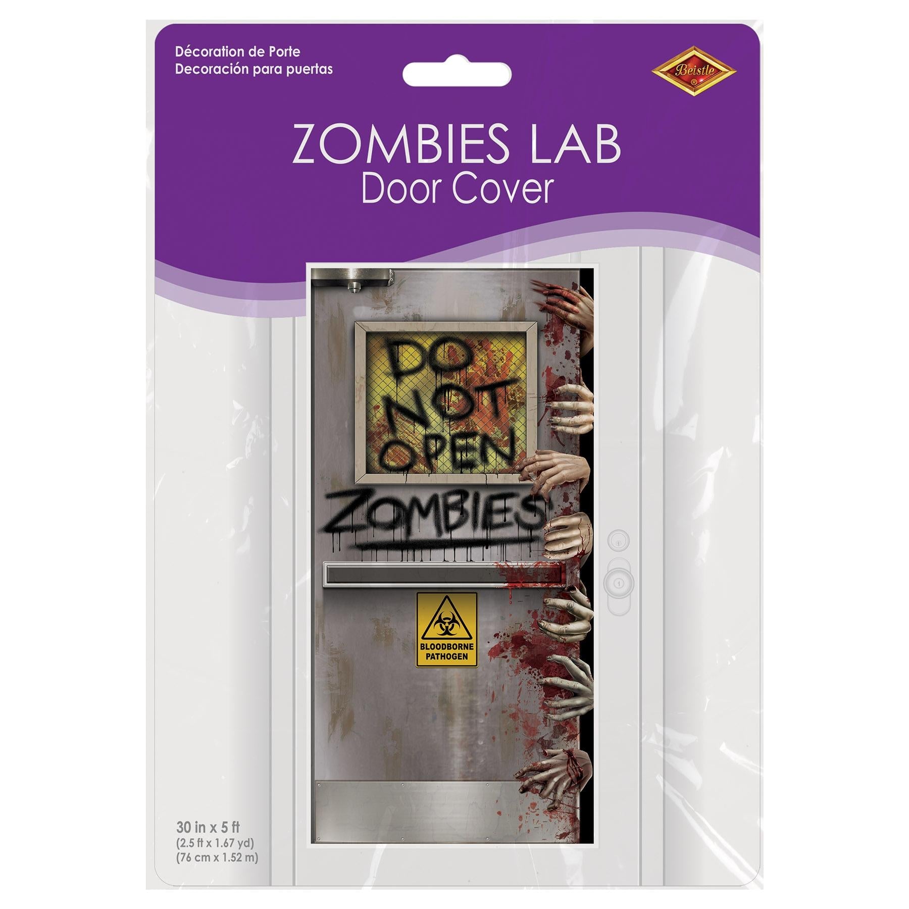 12 Pack Beistle Halloween Zombies Lab Door Cover - Spooky Decor for Halloween Party, Haunted House, and Classroom Decorations