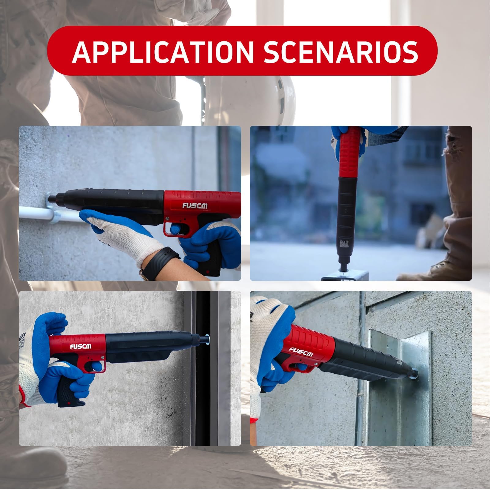 Low Velocity Powder Actuated Tool FV-396 - .22 Cal Single Shot Nail Gun with Silencer for Wood, Steel, Concrete & Masonry Fastening | Ideal for Construction, Framing and Concrete Anchoring Projects