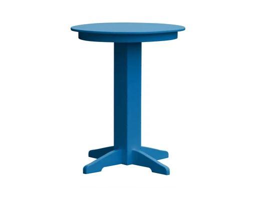 A & L Furniture Round Bar Table with Free 2 Umbrella Holes - Perfect for Patio, Deck, Poolside & Outdoor Dining