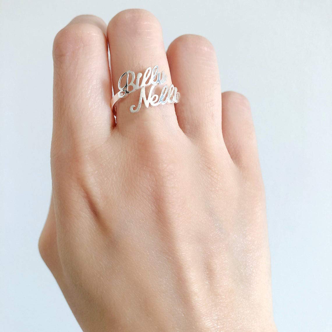 Personalized Name Rings for Women - Sterling Silver Custom Initial Rings - Engraved Mother's Jewelry - Unique Christmas Gift for Her - Perfect for Anniversaries, Birthdays & Special Occasions