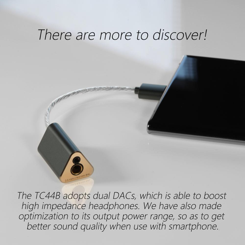 DD ddHiFi TC44B USB C to 2.5mm/4.4mm Balanced DAC & Headphone Amplifier - High Resolution Audio for Smartphones, Laptops & Portable Music Players