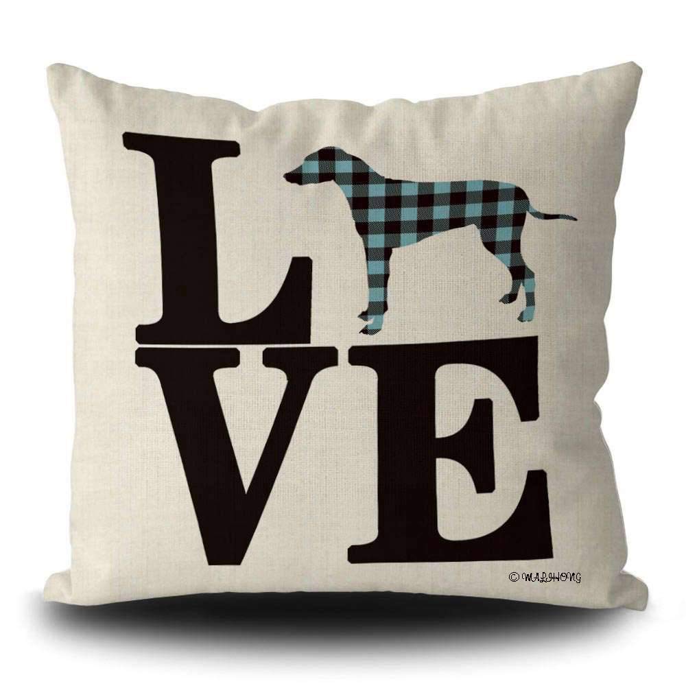 Rhodesian Ridgeback Dog Pillow Cover 20x20 Inch - Blue Buffalo Plaid Silhouette Throw Pillow Case for Sofa, Bed, Couch - Perfect for Living Room Decor, Dog Lover Gifts & Cozy Home Accents