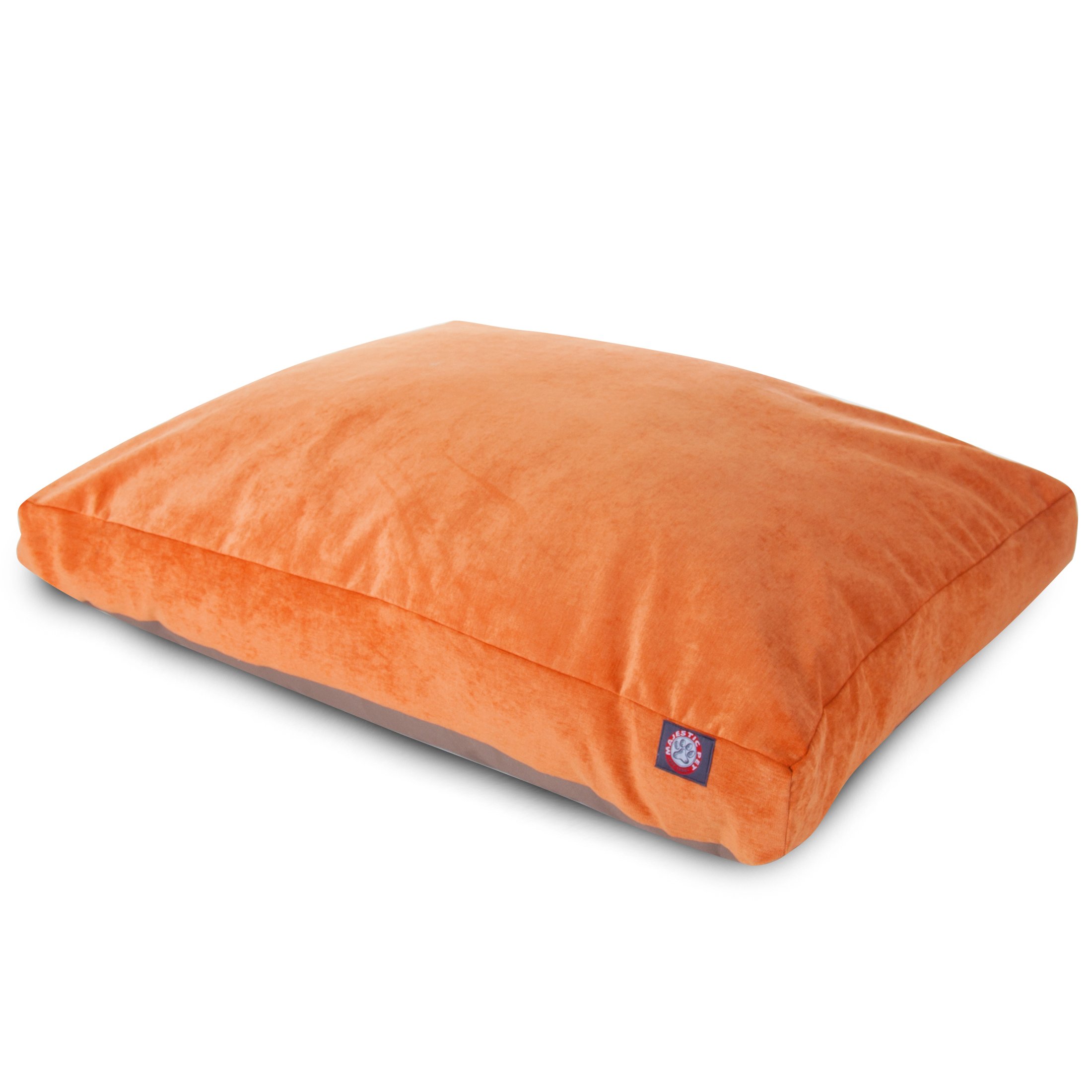 Majestic Pet Villa Washable Rectangle Dog Bed - Non-Slip Comfortable Crate Bed with Removable Cover - Medium Orange Polyester Fiber Kennel Bed for Dogs - Perfect for Indoor Sleeping, Crate Training & Pet Lounging