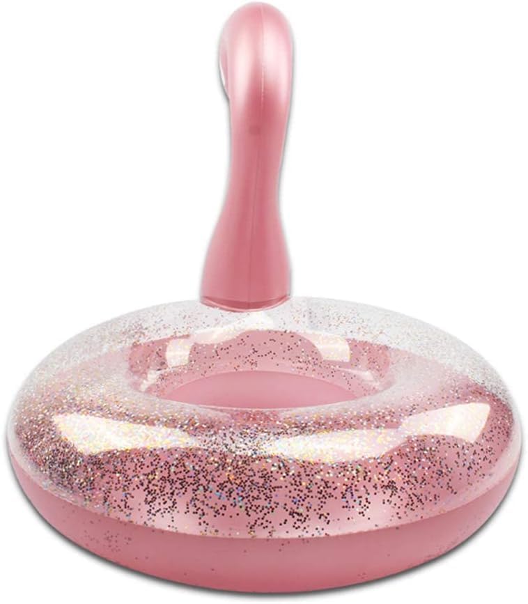 Inflatable Flamingo Pool Float, Pink Glitter Flamingo Raft for Adults & Teens - Fun for Beach, Pool Parties & Summer Relaxation (70
