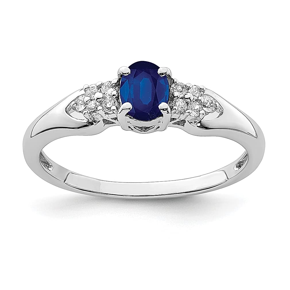 925 Sterling Silver Blue White Sapphire Ring for Women - Elegant Gemstone Fine Jewelry, Perfect Gift for Her - Ideal for Weddings, Anniversaries & Special Occasions