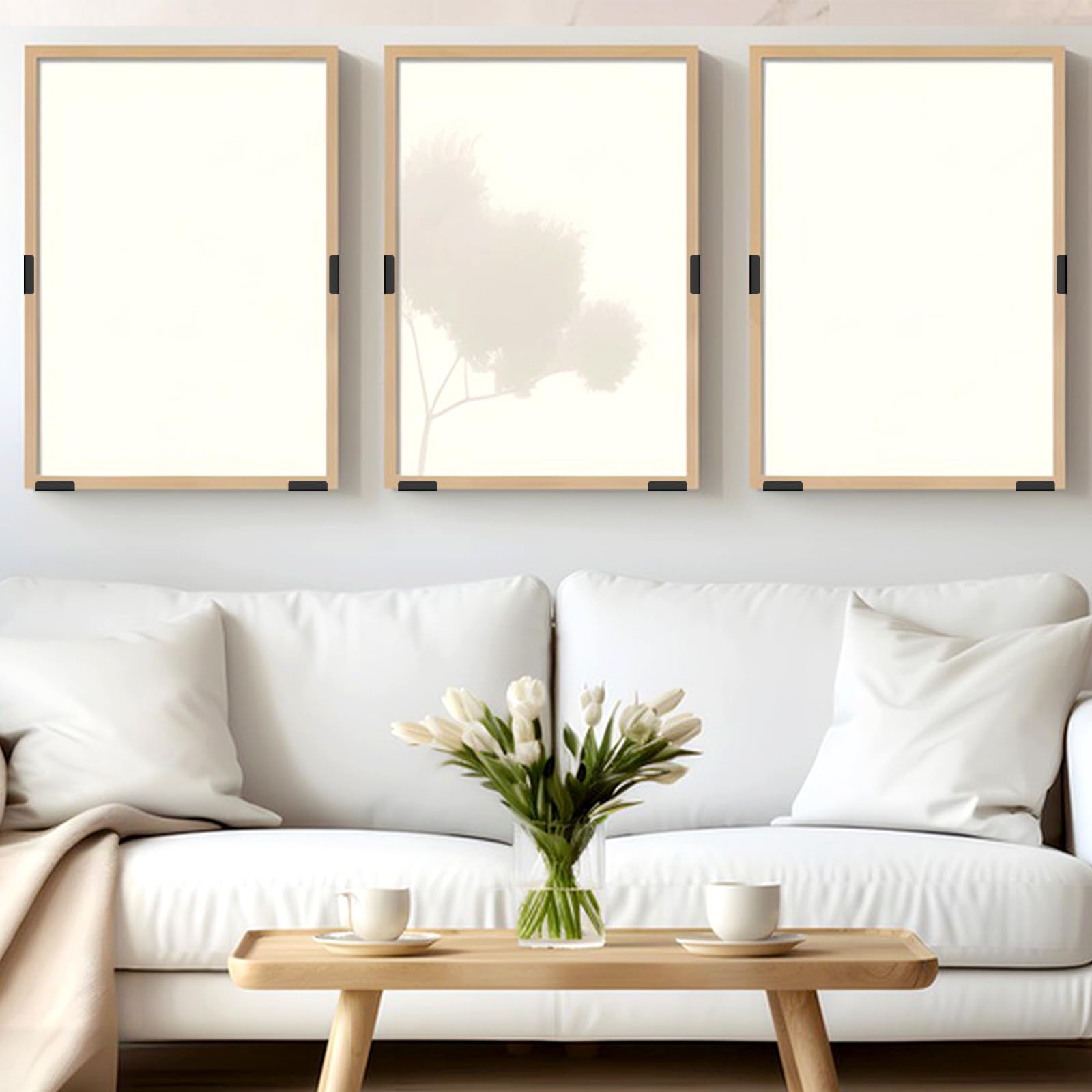 8 Pack Black Mirror Clips for Wall Mounting - Heavy Duty Frameless Mirror Hangers with Screws - Secure Holder for Bathroom Mirrors, Billboard Displays & Tile Wall Art - Perfect for Home, Office & Retail Spaces