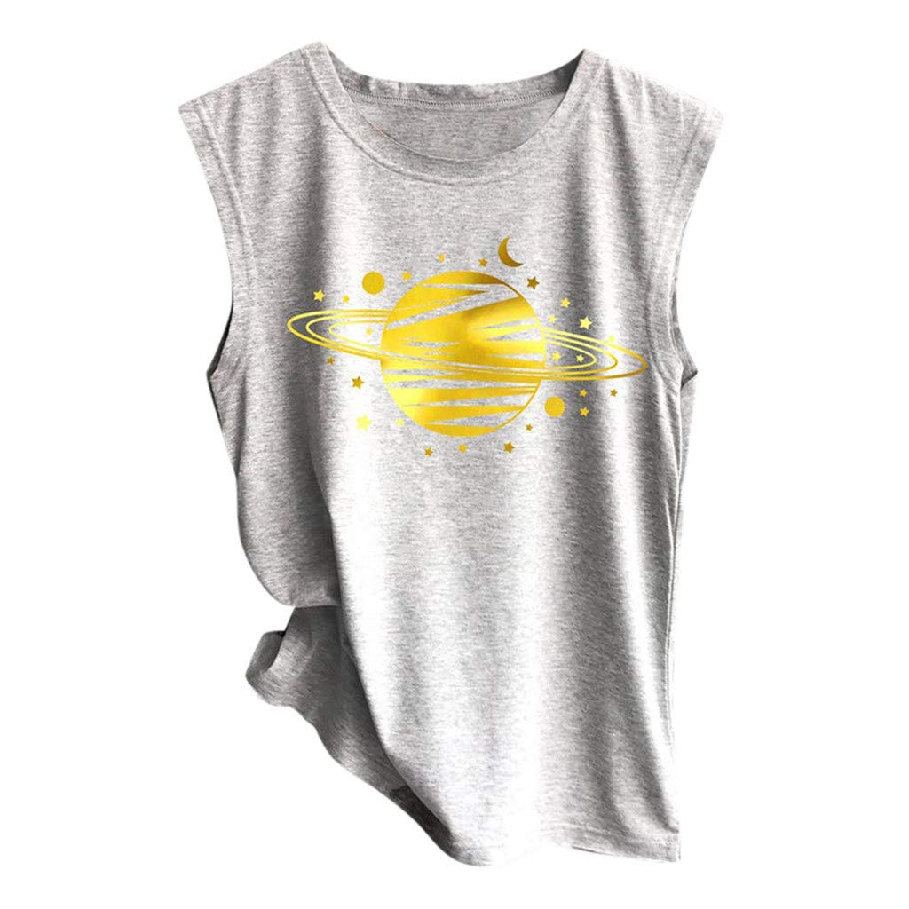Vedolay Women's Fashion Printed Sleeveless Crop Tank Top - Soft Loose Fit Workout Blouse for Yoga, Gym & Summer Casual Wear