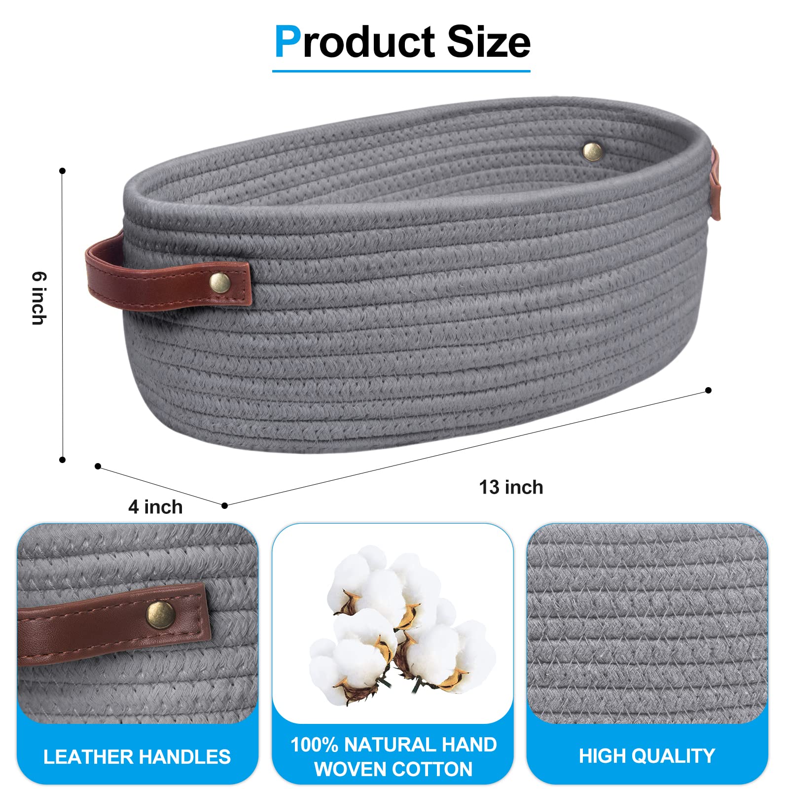 Woven Toilet Paper Basket - Bathroom Storage Organizer for Toilet Tank Top | Small Decorative Storage Basket for Bathroom, Bedroom & Living Room | Perfect for Home Organization and Space Saving
