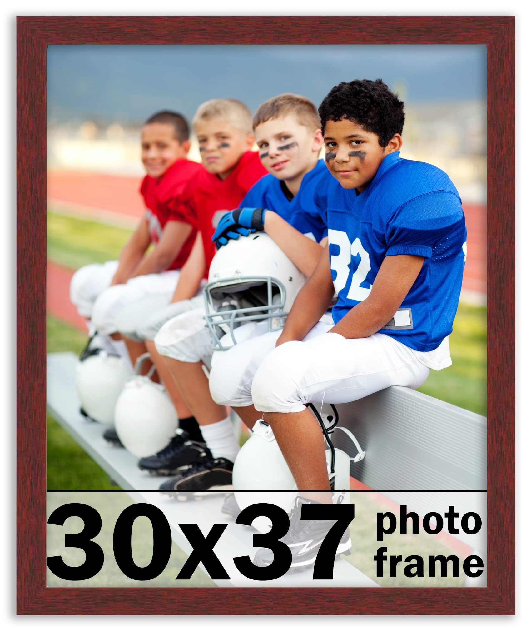 CountryArtHouse 30x37 Inch Solid Mahogany Wood Picture Frame - Premium Wooden Photo Frame Kit with UV Acrylic Plexiglass, Acid-Free Foam Backing & Hanging Hardware - Perfect for Wall Art, Family Photos, and Home Decor