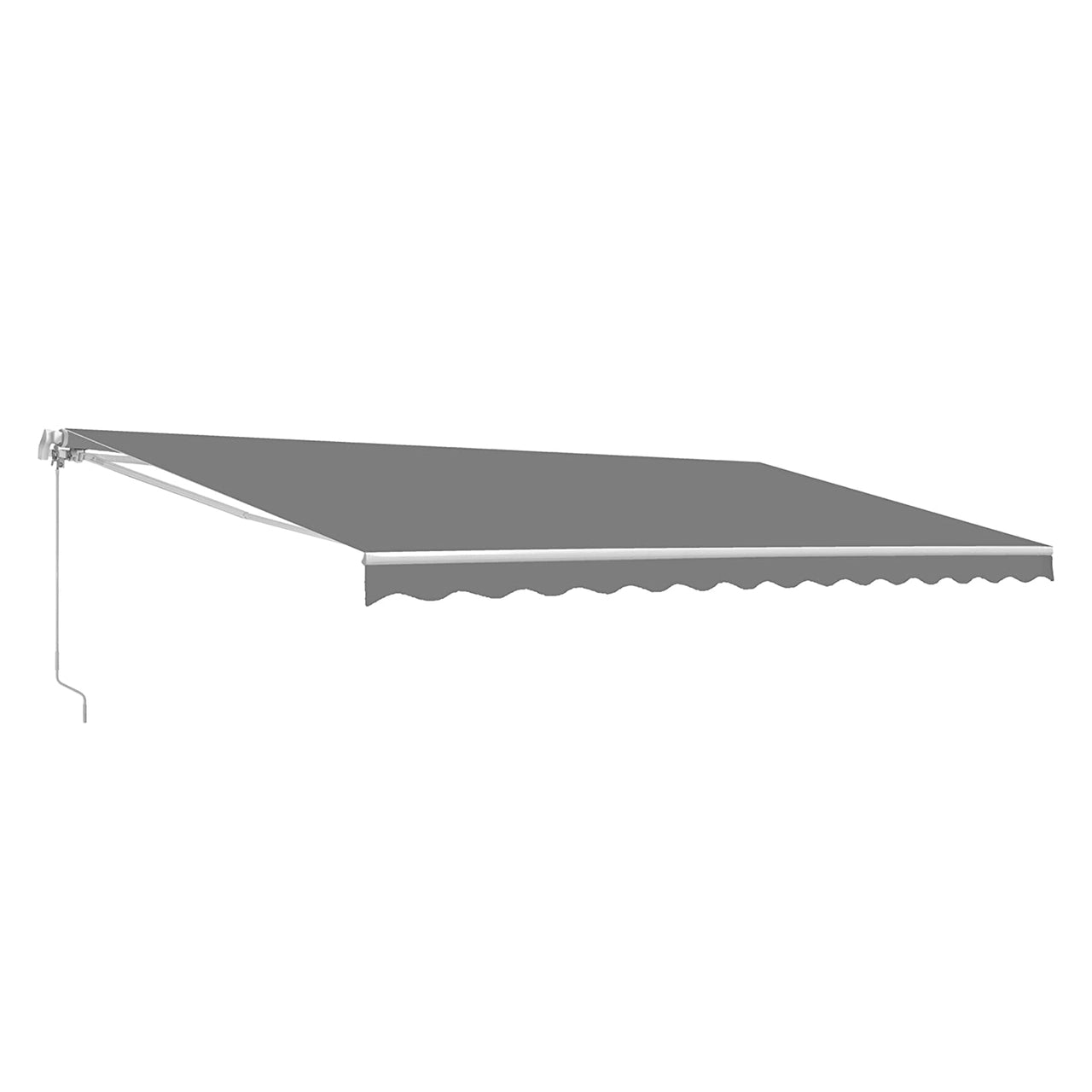 Aleko 13x10 Feet Motorized Retractable Patio Awning - White Frame with Gray Fabric - Perfect for Outdoor Shade & Backyard Relaxation