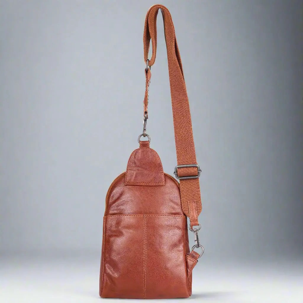 MET Andora Leather Chest Front Bag & Backpack - Stylish Crossbody Sling Bag for Hiking, Travel & Everyday Use