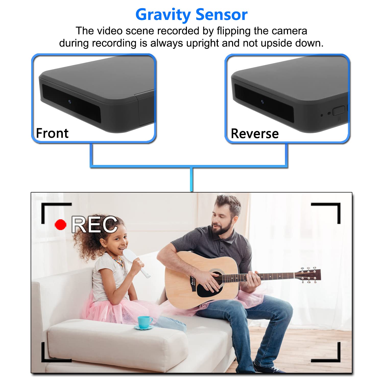 Spy Camera 64GB 10000mAh - HD 1080P Hidden Camera with Motion Detection, Night Vision & Gravity Sensor - Portable Covert Security Cam for Home, Office & Nanny Monitoring - No App Needed