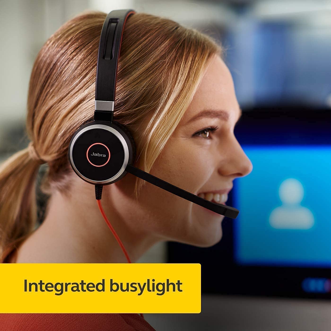 Jabra Evolve 40 MS Professional Wired Mono Headset with Noise-Canceling Mic - Crystal Clear Calls & Music, 3.5mm/USB Connectivity for Office, Home Office & Remote Work (New/Renewed)