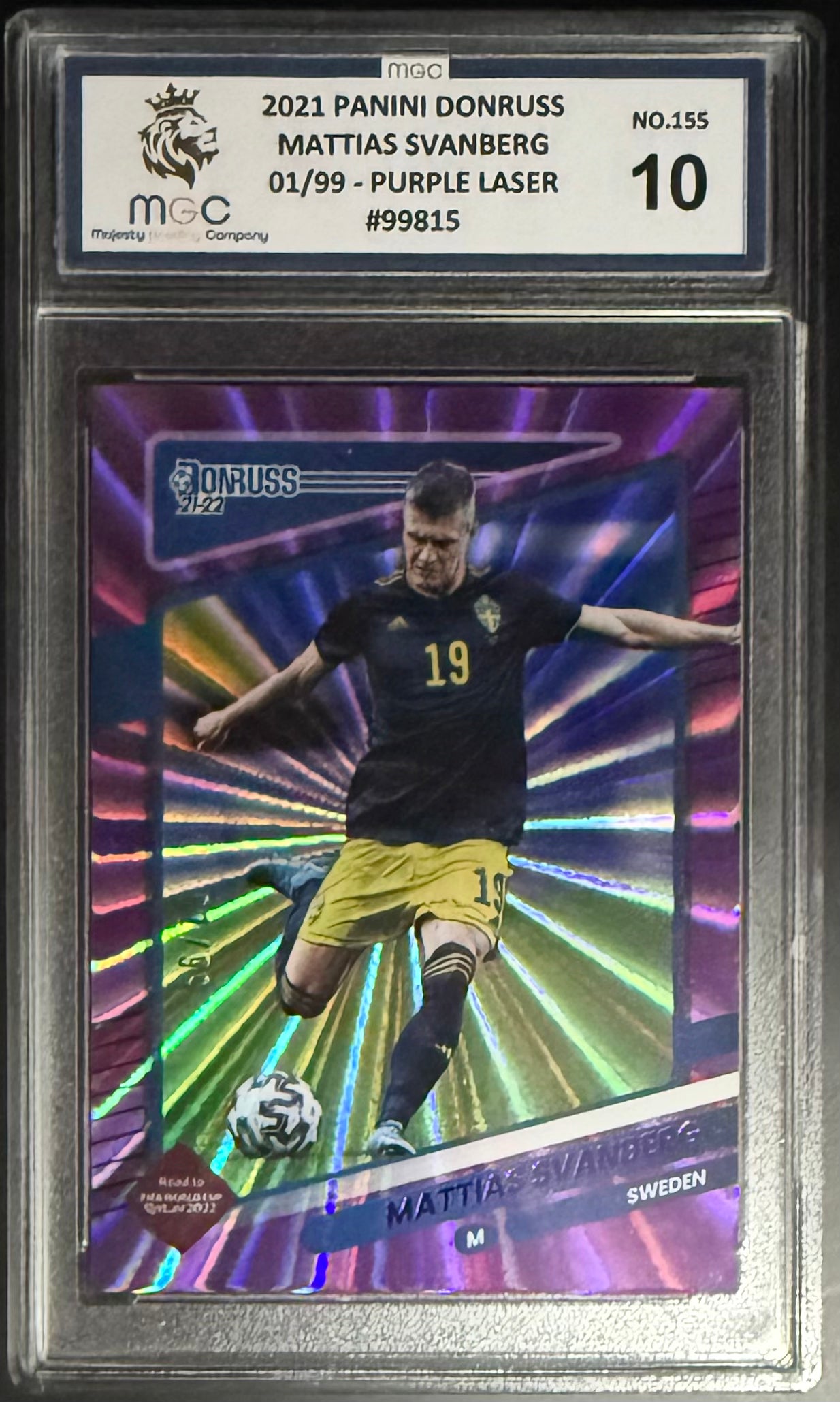 2021 Panini Donruss #155 Mattias Svanberg Purple Laser /99 Rare Soccer Trading Card - Perfect for Collectors and Fantasy Sports Fans