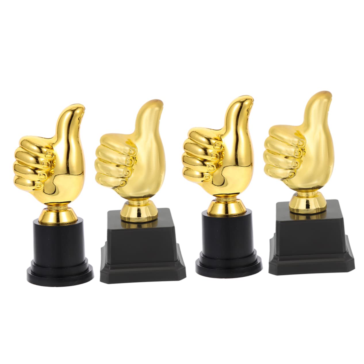 FOYTOKI 4 Pack Golden Thumbs Up Trophy Toys - Kids Reward Prize, Mini Plastic Awards for Classroom, Party Favors & Motivational Gifts for Children