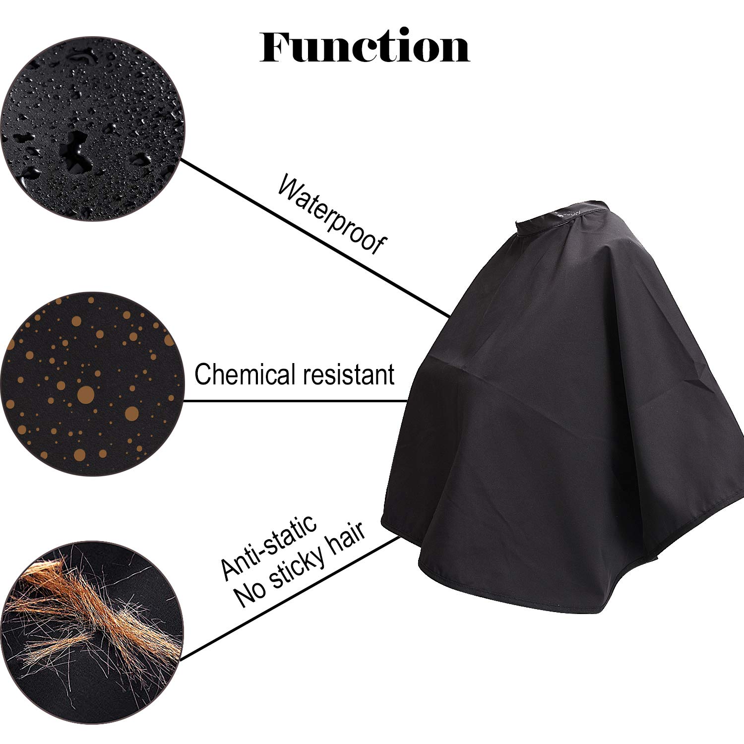 OSEN Black Waterproof Nylon Blend Short Apron for Makeup, Shampoo & Hair Styling - Perfect for Salon Professionals, Beauty Artists & Home Hair Care