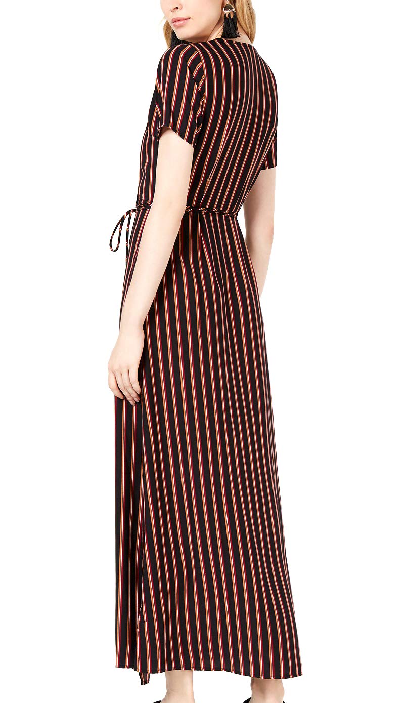 Sanctuary Women's Striped Wrap Maxi Dress - Multi-Color Stripes for Summer Beach, Vacation & Casual Wear