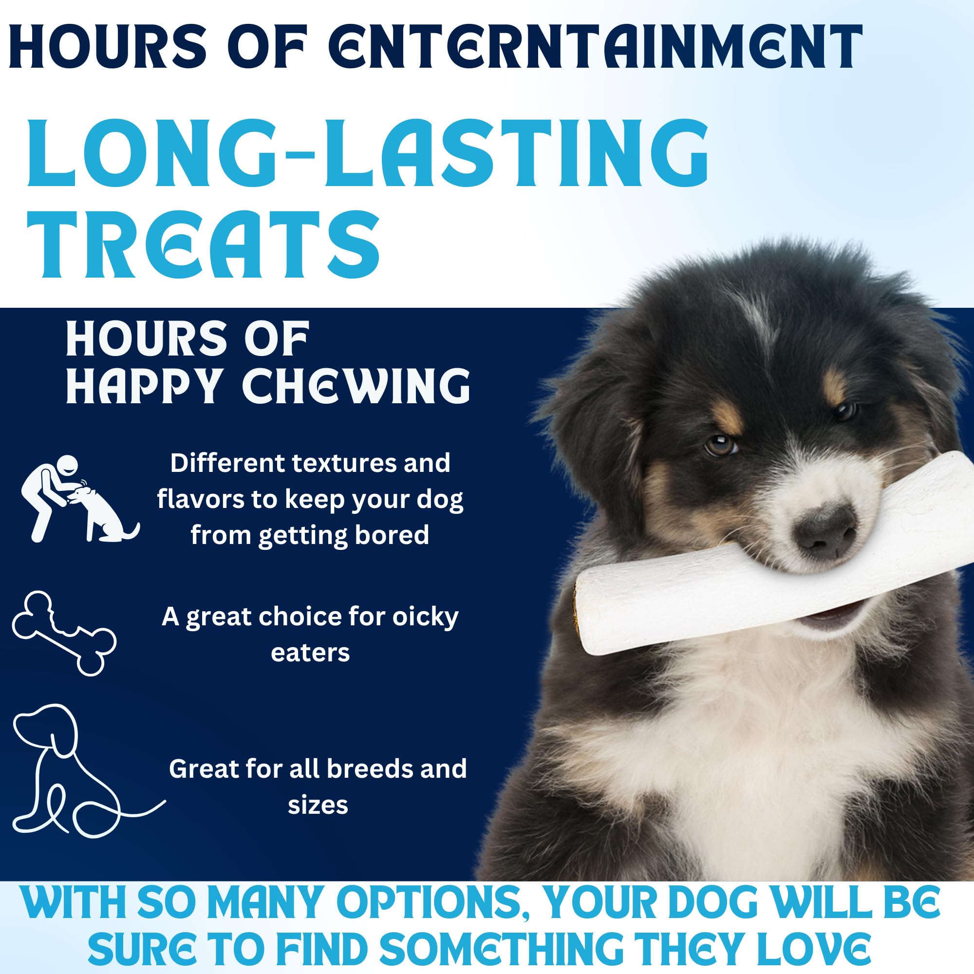 Premium Dog Treat Variety Box - 5 Pig Ears, 3 Yak Cheese Chews, 3 Bully Sticks, 2 Cow Ears & 1 Dog Bone - 100% Natural Long-Lasting Chews for Dogs - Perfect for Training, Teething & Dental Health