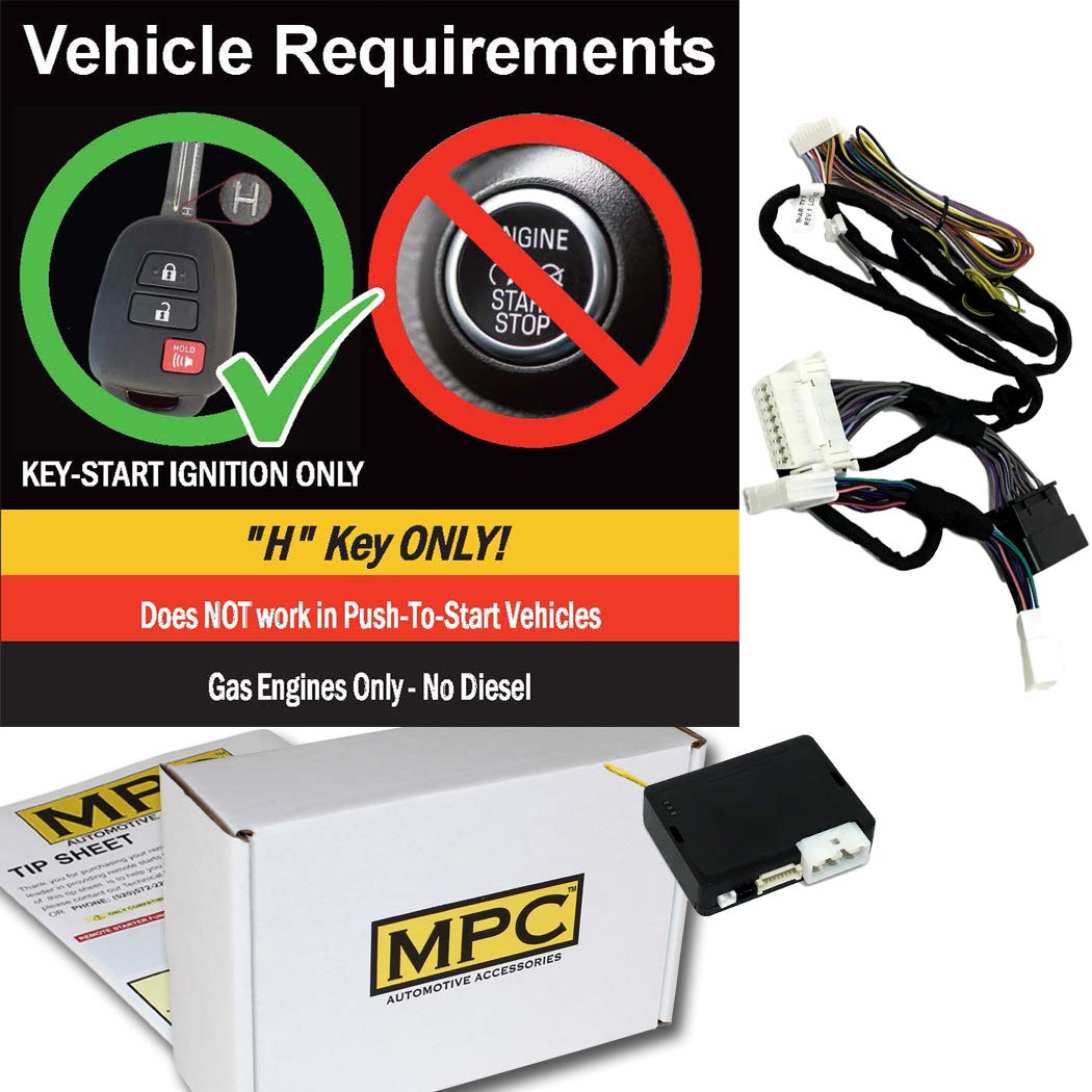 MPC Remote Start Kit for Toyota Corolla 2014-2019 | H-Key Only | Semi Plug & Play Harness | OEM Key Fob Activation (Press Lock 3X) | US Tech Support | Perfect for Cold Mornings & Secure Remote Vehicle Start