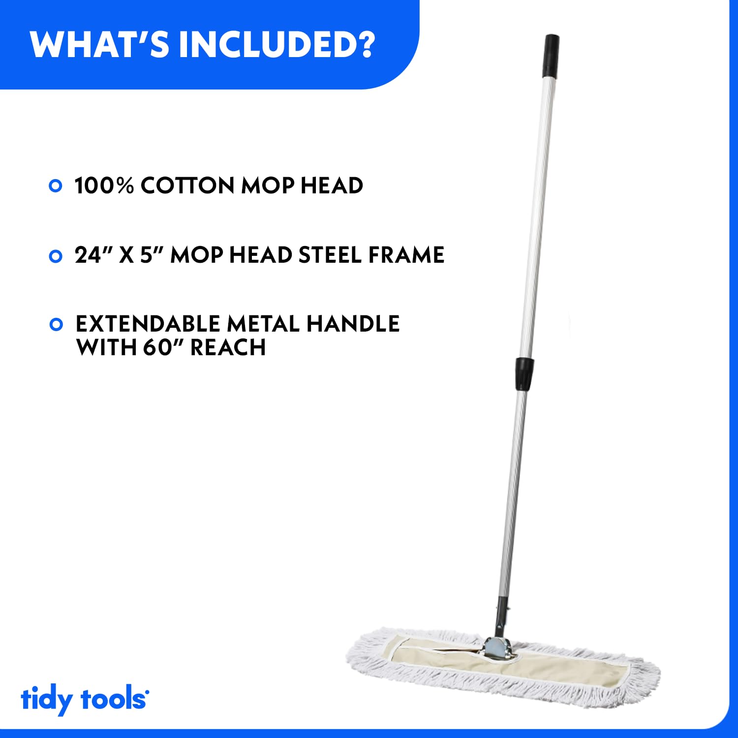 24 Inch Dust Mop with Extendable Metal Handle - 2 Mop Sets & 4 Refills Bundle for Hardwood Floors, Tile & Laminate - Heavy Duty Cleaning for Home & Office