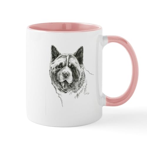 White/Pink Inside - Akita Head Mug