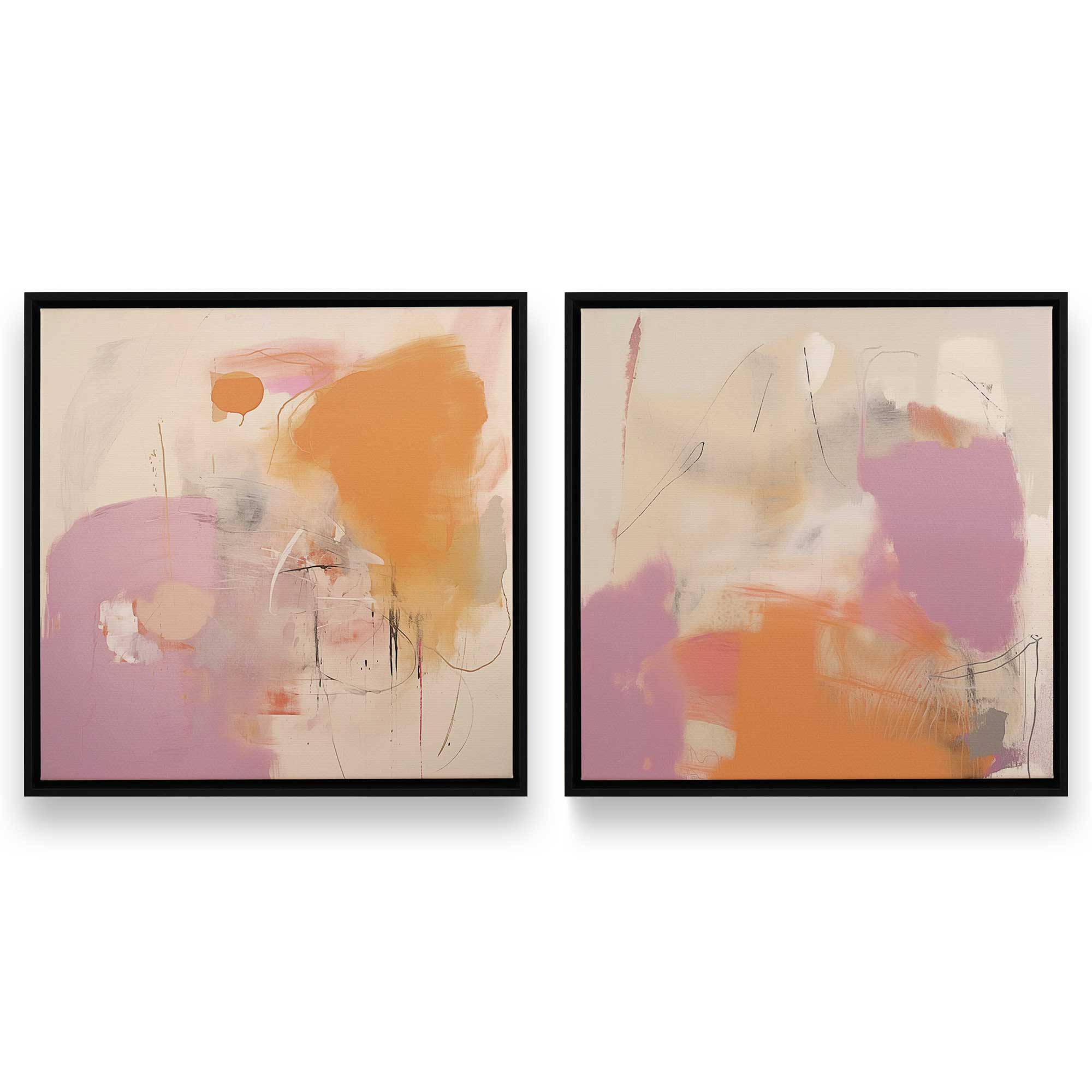 Premium Cotton Candy Delight Canvas Art Set of 2 - Sweet Home Decor for Bedroom, Living Room & Nursery Wall