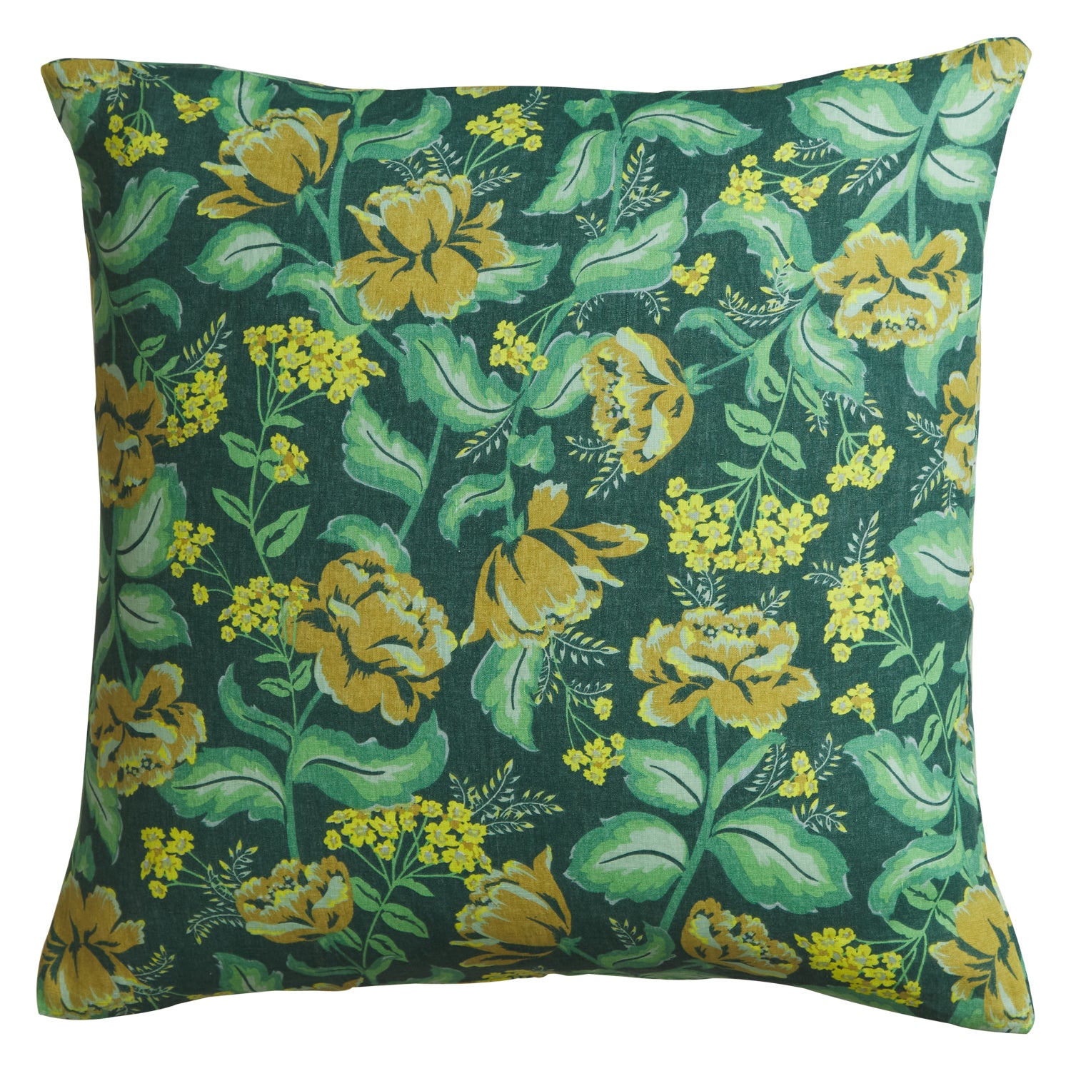 Margot Linen Euro Pillowcase Set - 100% Organic Cotton, Soft & Breathable (Forest Green) - Perfect for Bedroom Decor, Guest Room & Cozy Home Styling