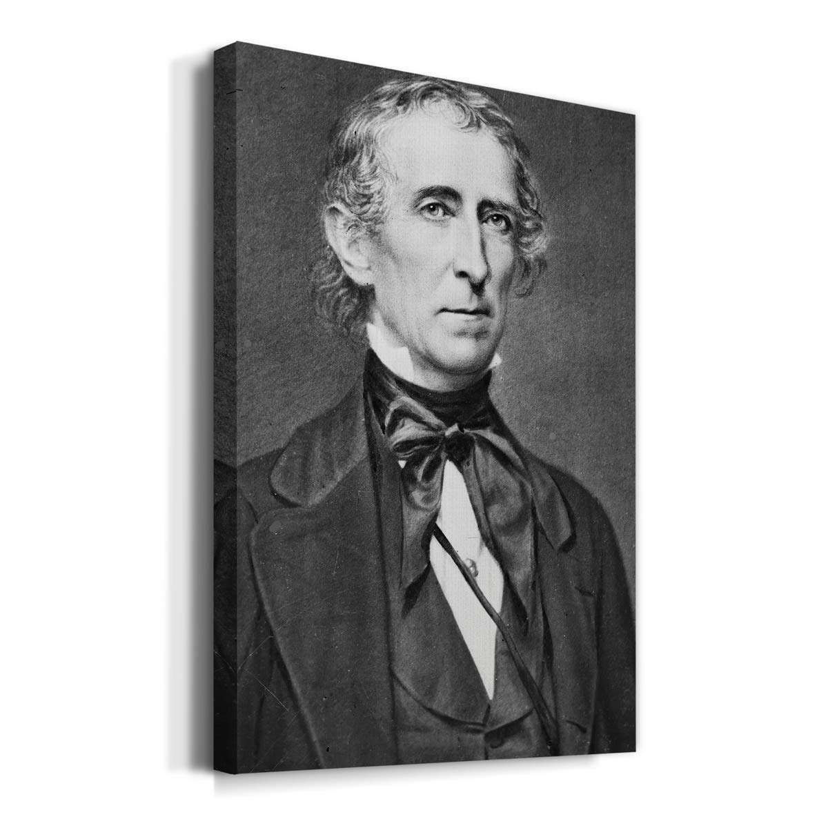 Abstract Geometric Wall Art - 24x36 Gallery Wrapped Canvas Print - Modern Bathroom Decor & Home Office Wall Décor - Premium US President John Tyler Inspired Design for Living Room, Bedroom or Office Spaces