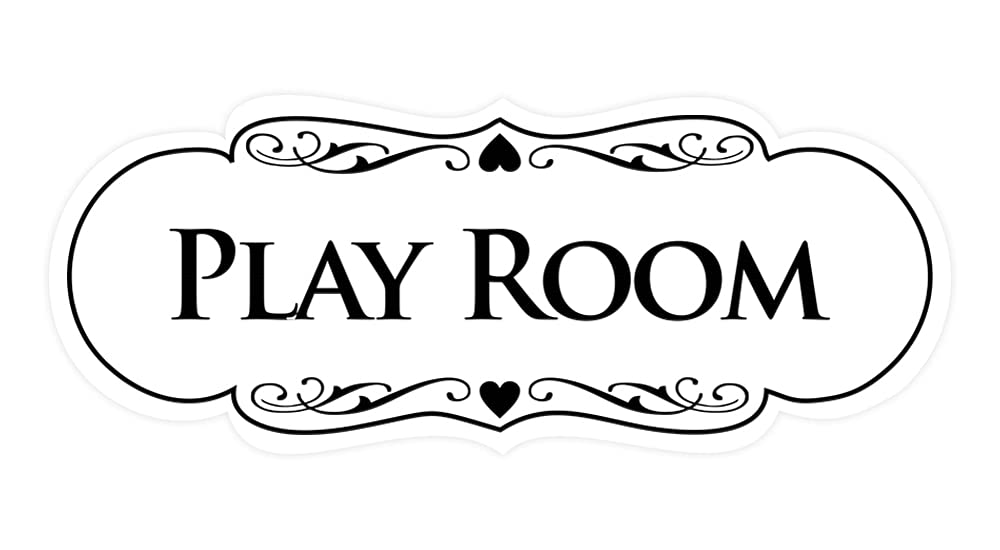 ByLITA Large White Designer Play Room Sign - Custom Kids Room Decor for Nursery, Playroom & Bedroom