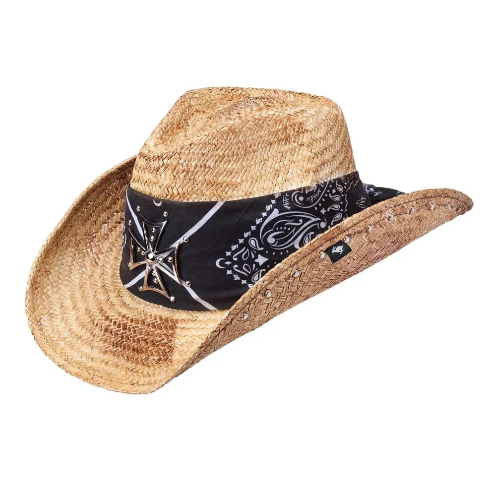 Peter Grimm Hollis Straw Cowboy Hat for Men & Women - Western Style Sun Protection Hat for Outdoor, Rodeo, and Country Music Festivals