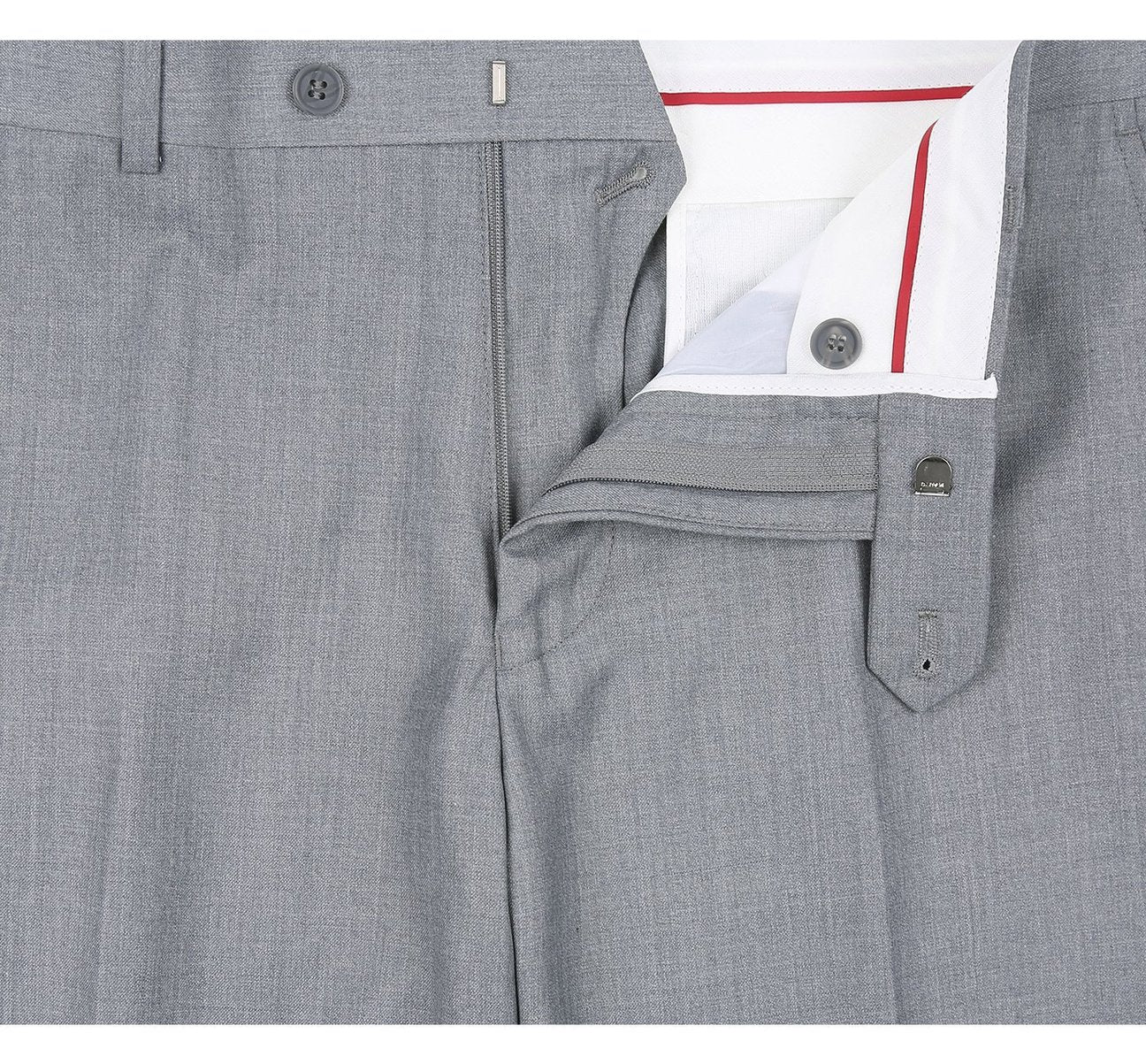 Alessandro Vitello by Renoir Grey Slim Fit Flat Front Dress Pants for Men - Premium Business & Formal Wear for Office, Weddings & Special Occasions