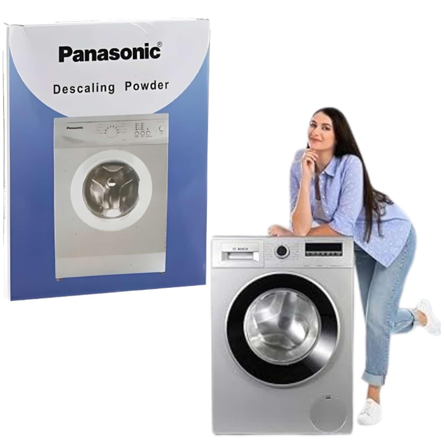 Panasonic & LG Washing Machine Descaler Powder - Compatible with Front Load & Top Load Washers, 100g Pack of 8 | Deep Cleans Drum, Removes Limescale & Odors - Ideal for Monthly Maintenance & Hard Water Areas