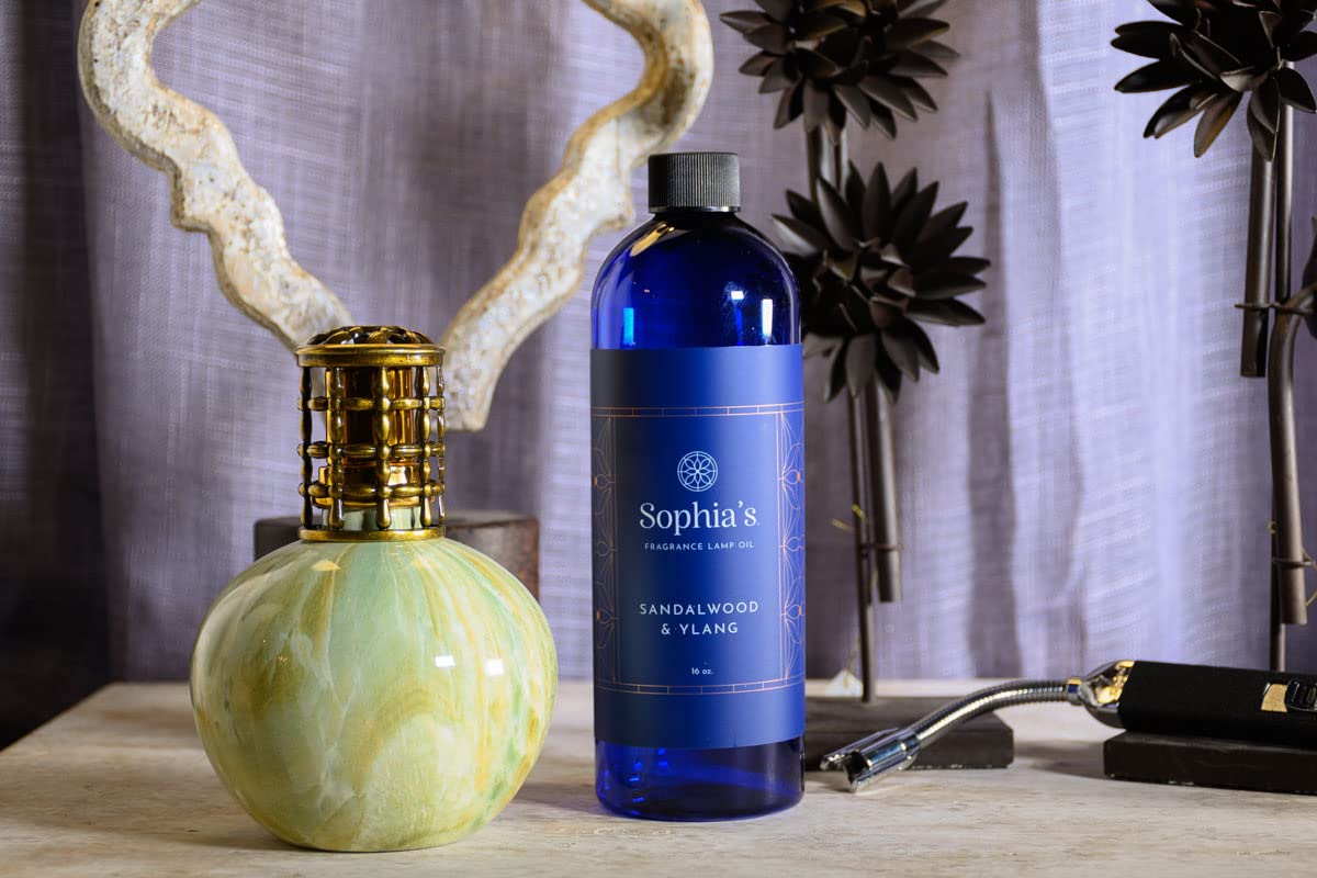 Sophia's Sandalwood & Ylang Fragrance Lamp Oil Refills - 16oz USA-Made Catalytic Scented Oil for Effusion & Redolere Lamps | Perfect for Aromatherapy, Home Relaxation & Creating Cozy Ambiance
