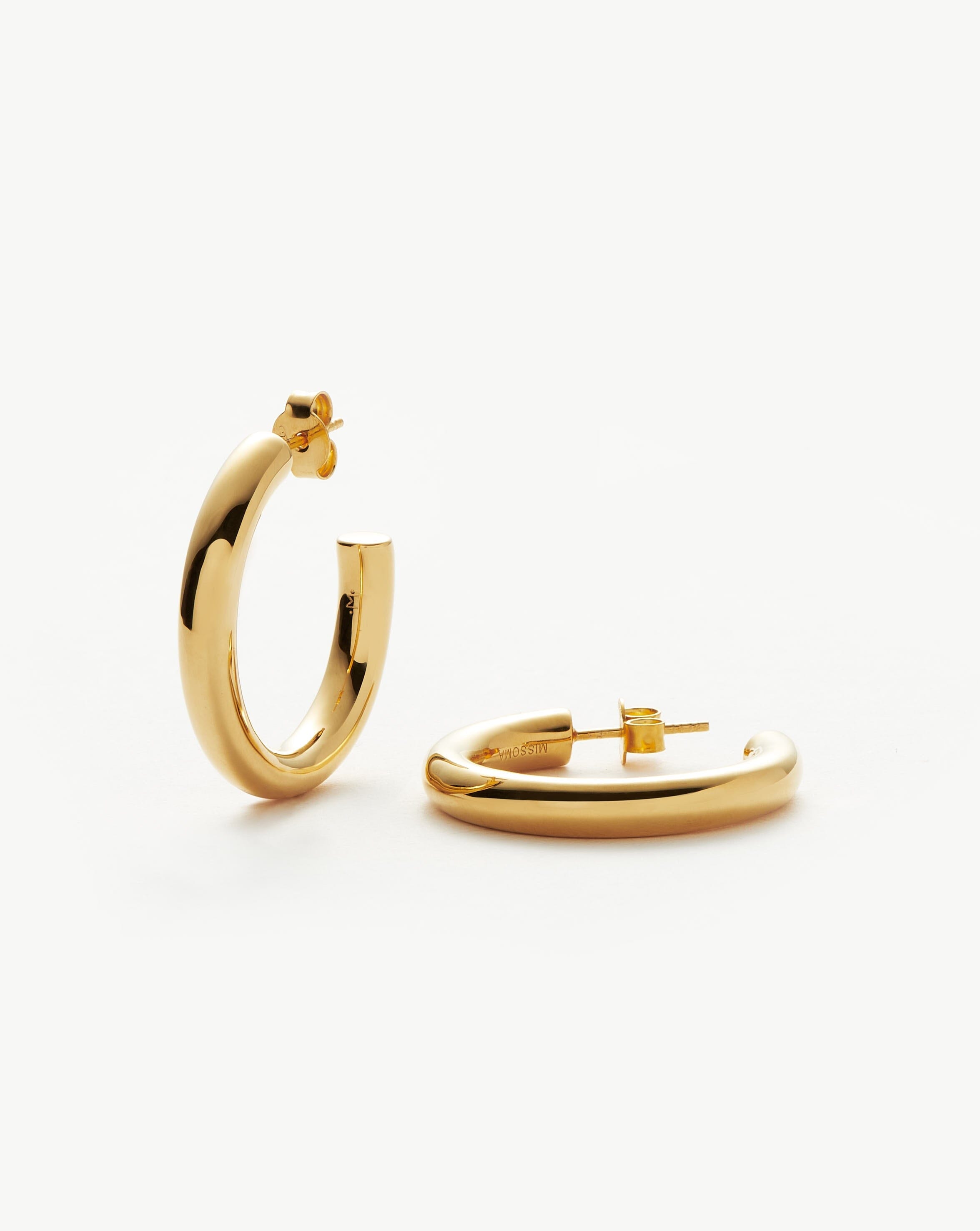 18K Gold Plated Large Hoop Earrings for Women - Fashion Statement Tunnel Earrings for Parties, Weddings & Everyday Wear