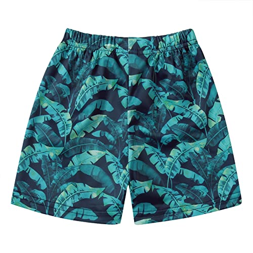 Toddler Boys' Tropical Leaf Cartoon Swim Trunks - Quick Dry Baby Beach Shorts for Swimming & Bathing | Perfect for Pool, Beach & Summer Water Play