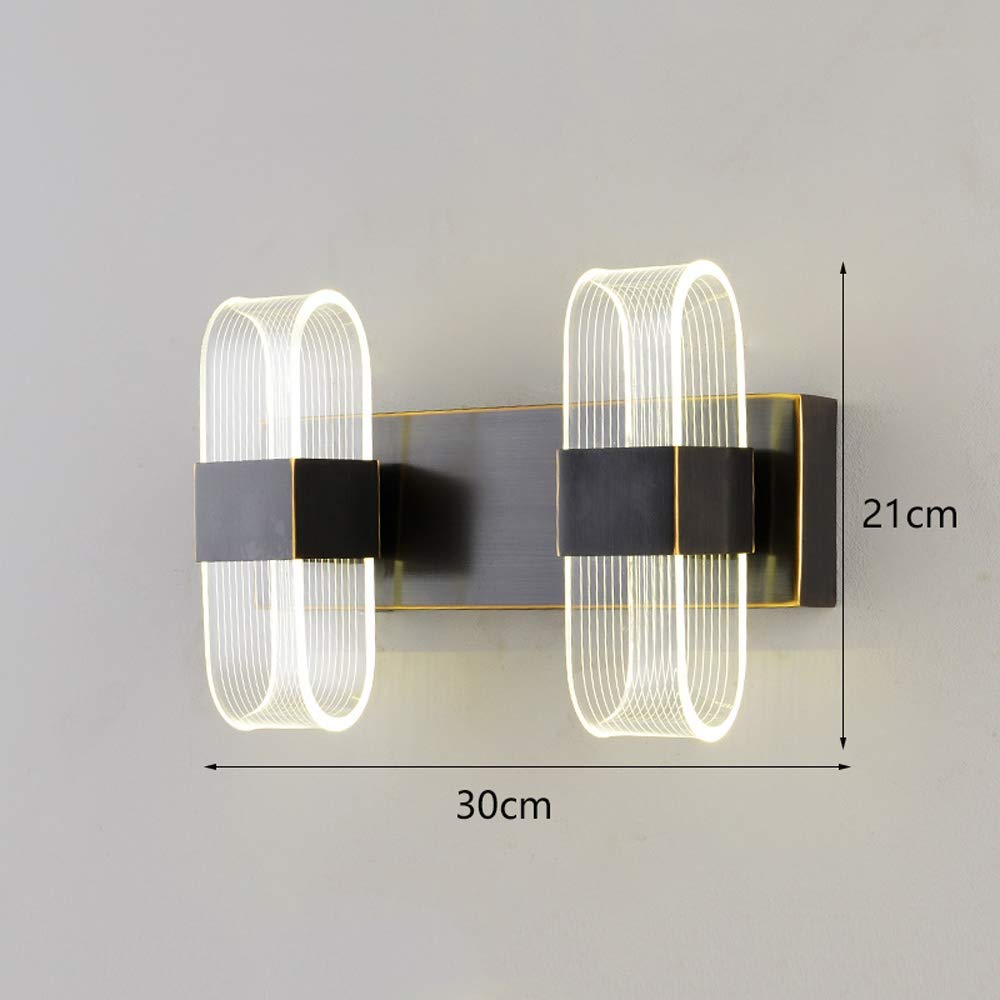 PEHUB Minimalist Modern LED Wall Lamp - Pure Copper Finish, Dimmable Bedside Light for Living Room, Study, Hallway & Staircase - Warm White Decorative Lighting for Home & Office Use