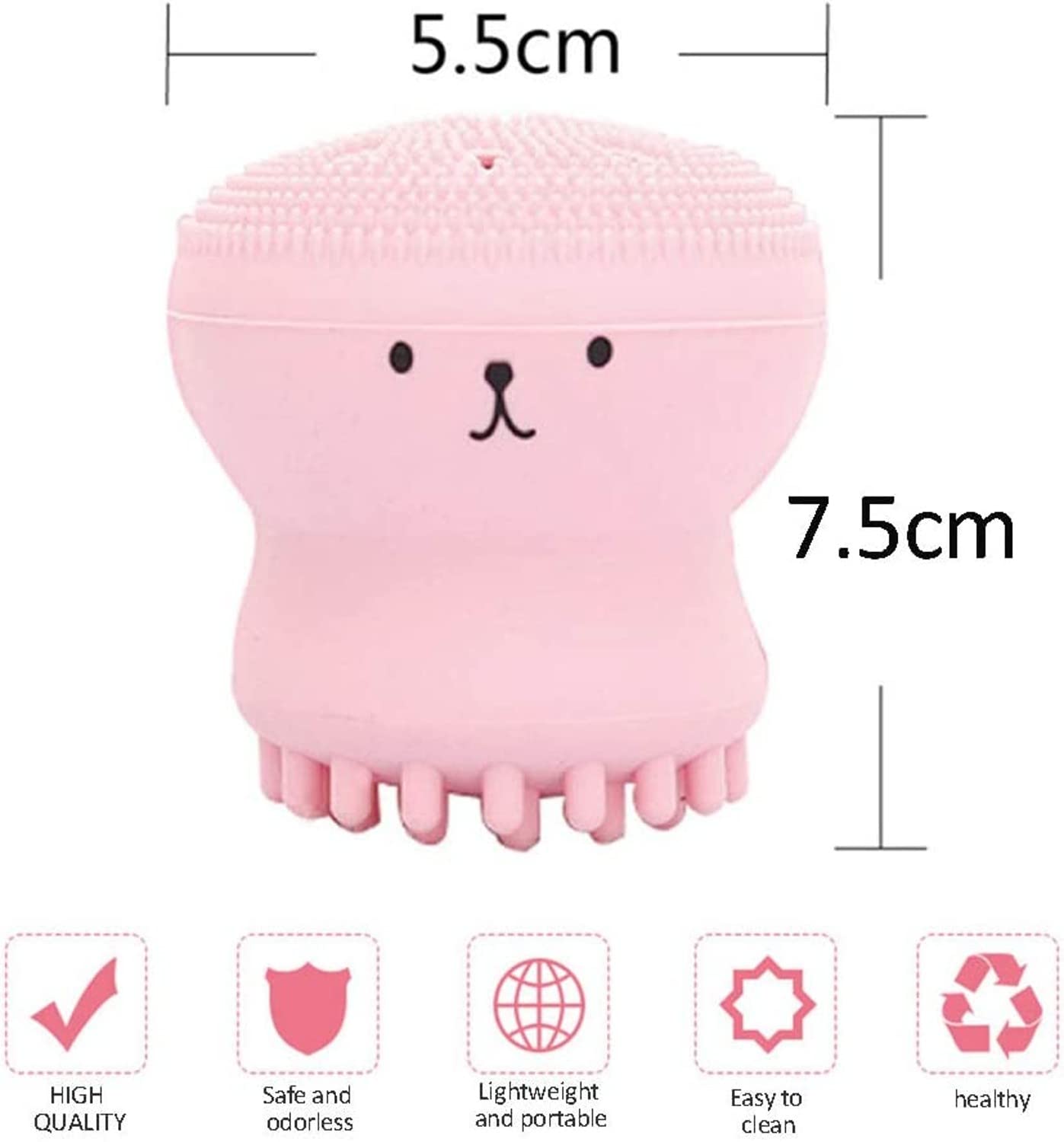 ARQIVO Octopus Shape Silicone Face Scrubber - Gentle Exfoliating Cleansing Brush for Deep Pore Cleaning - Soft Facial Cleanser & Skin Exfoliator - Perfect for Daily Skincare Routine & Makeup Removal