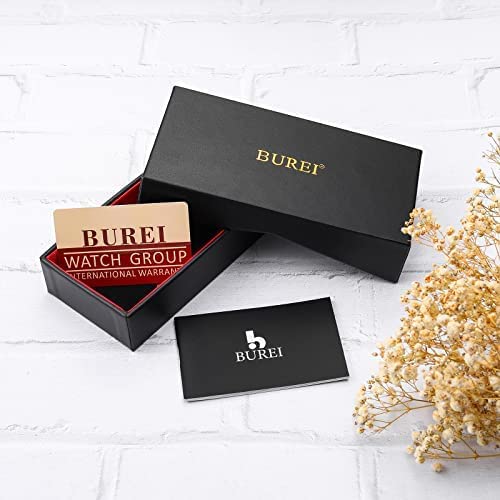 BUREI Men's Classic Luxury Stainless Steel Waterproof Watch with Date Display & Sapphire Crystal - Perfect for Business, Formal Events & Everyday Wear
