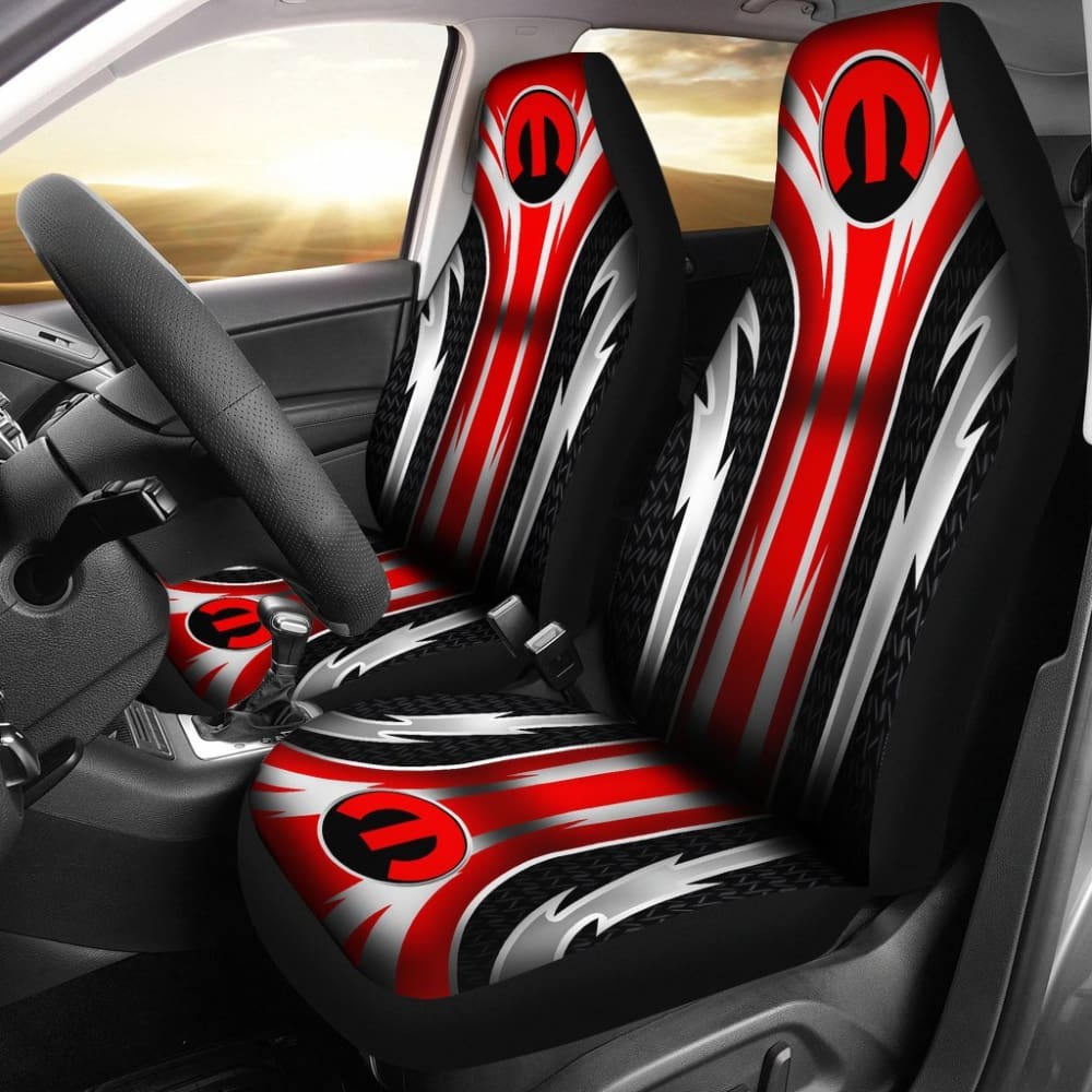 2-Piece Front Mopar Seat Covers in Red (Part #144627) - Perfect for Jeep Wrangler & Dodge Ram Interior Protection & Style Upgrade