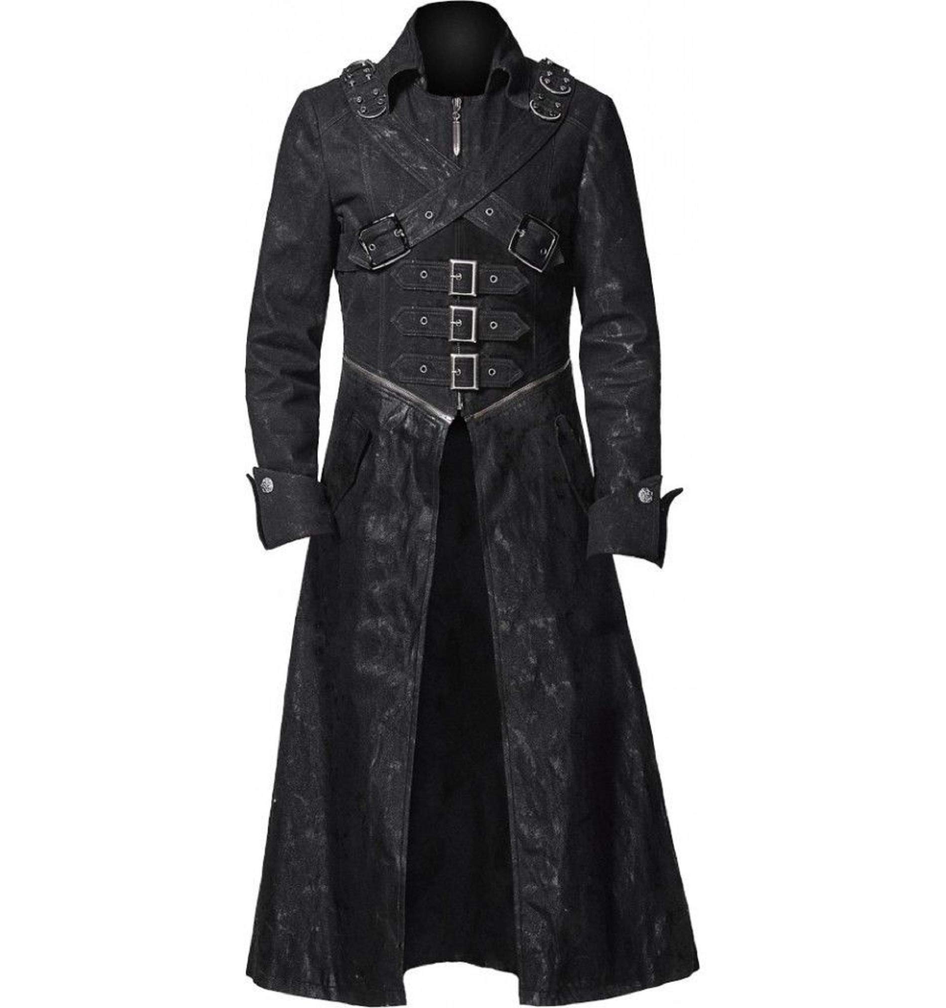 Premium Men's Genuine Leather Trench Coat - Winter Long Coat for Cold Weather - Perfect for Business, Travel & Formal Occasions