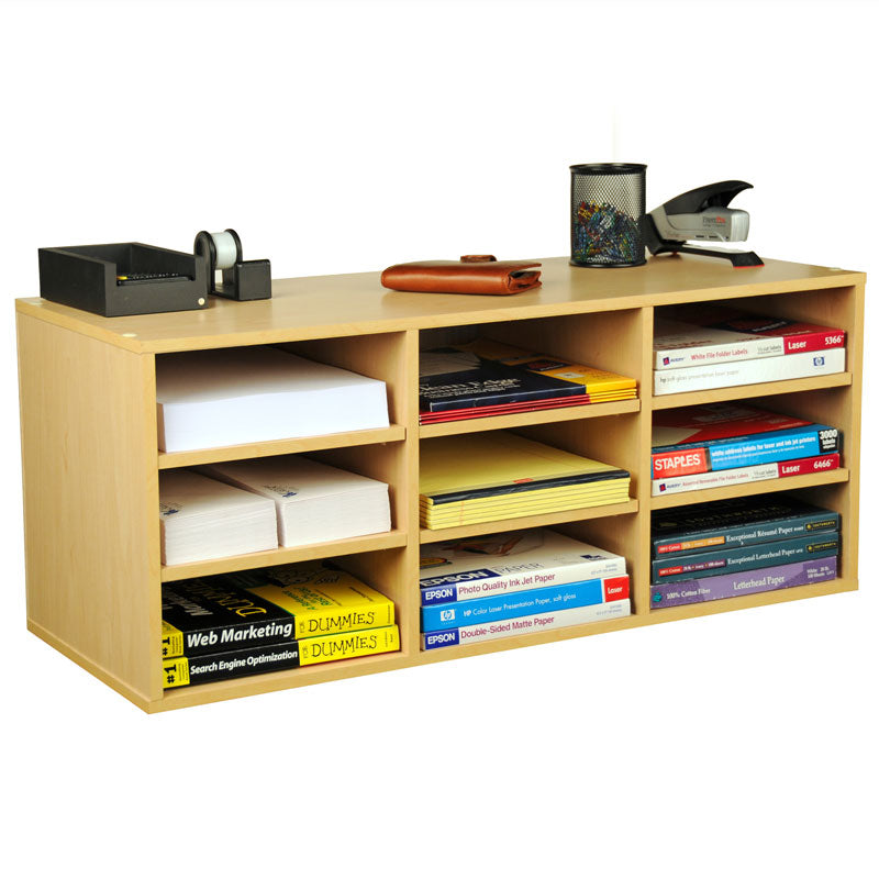 9-Compartment Desktop Organizer - Premium Wooden Office Desk Organizer for Pens, Pencils, Clips & Supplies | Perfect for Home Office, Study Desk & Workspace Organization