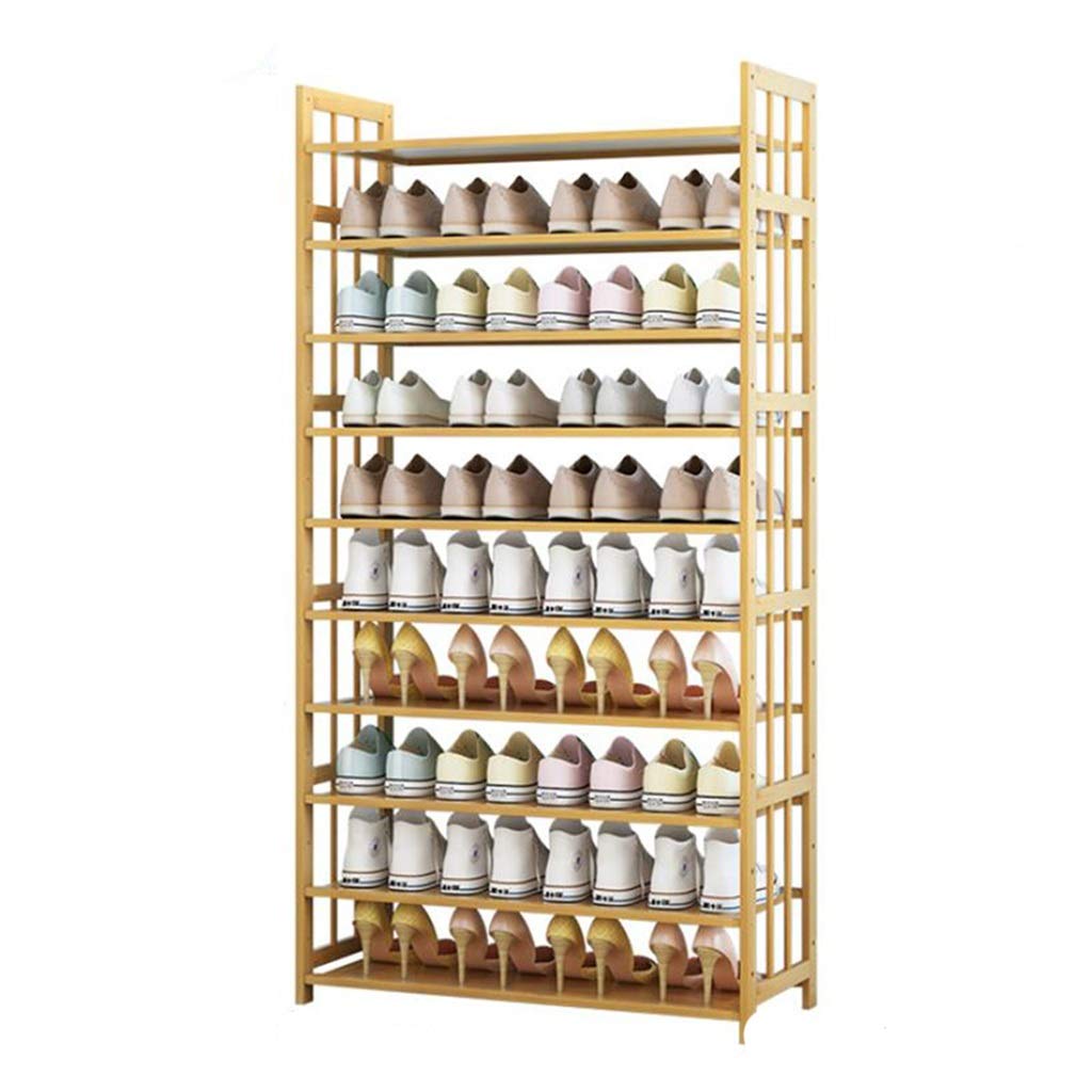10-Tier Bamboo Shoe Rack Organizer - Extendable Wooden Shoe Storage Shelf Holds 30-40 Pairs - Space-Saving for Hallway, Living Room, Bedroom & Closet (70cm) - Perfect for Small Apartments & Entryway Organization