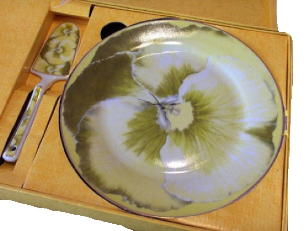 8-Piece Cake Dessert Serving Set - Elegant Desert Rose Floral Design (Green) - Perfect for Tea Parties, Weddings, and Special Occasions