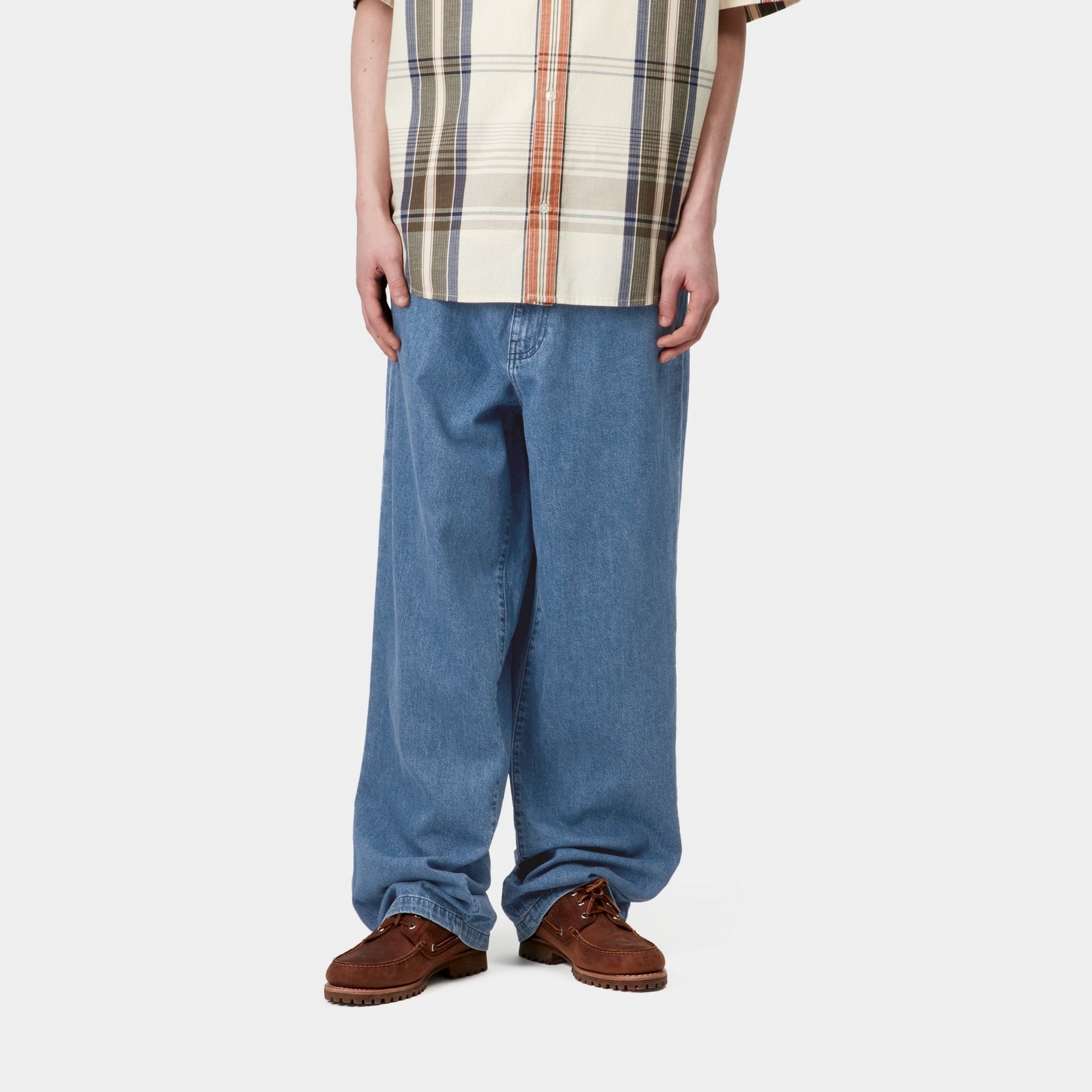 Lucas Men's Blue Stone Washed Denim Pants - Comfortable Casual Jeans for Everyday Wear, Work & Outdoor Activities